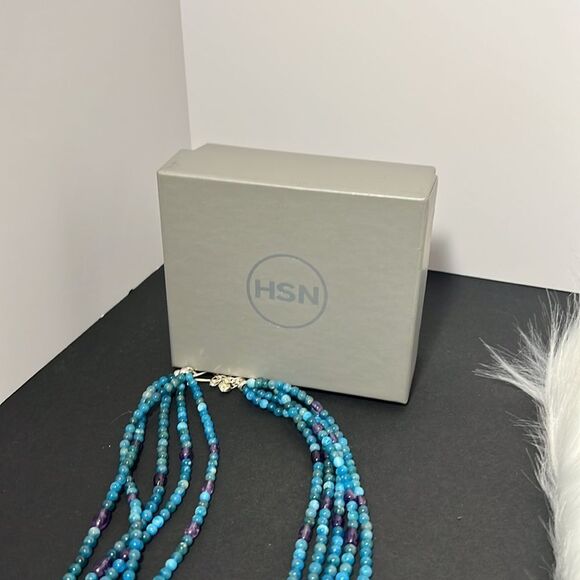 Mine Finds by Jay King 5 Strands of Apatite and Amethyst Accents Necklace. WA266 - Picture 5 of 5